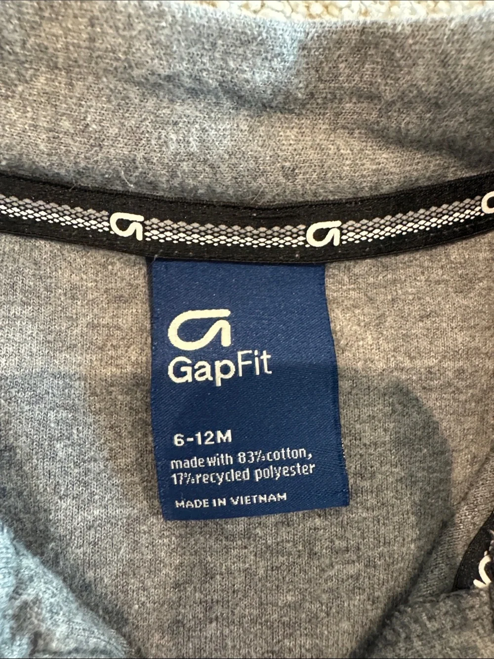 GAP Gray Quarter-Zip Pullover 6-12 M